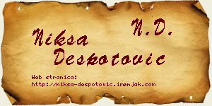 Nikša Despotović vizit kartica